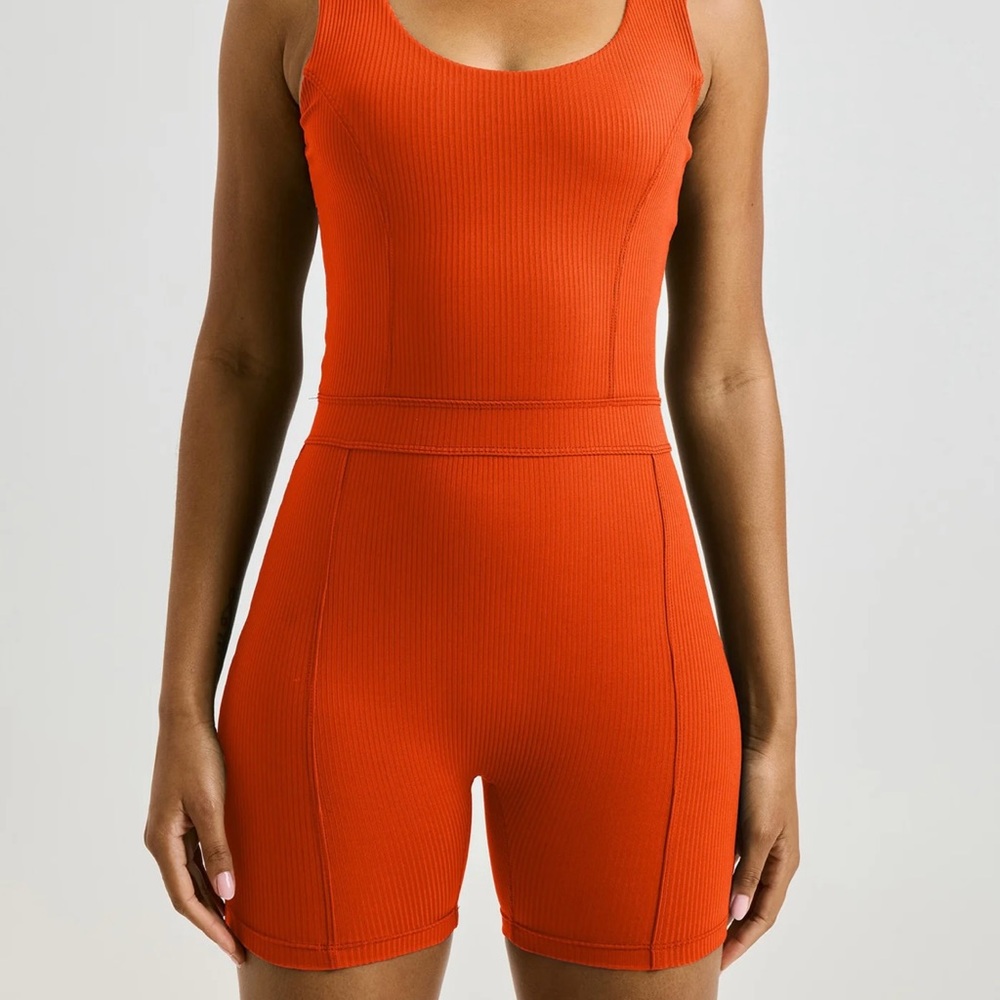 ORANGE JOHANNA RIB ONESIE Year of Ours